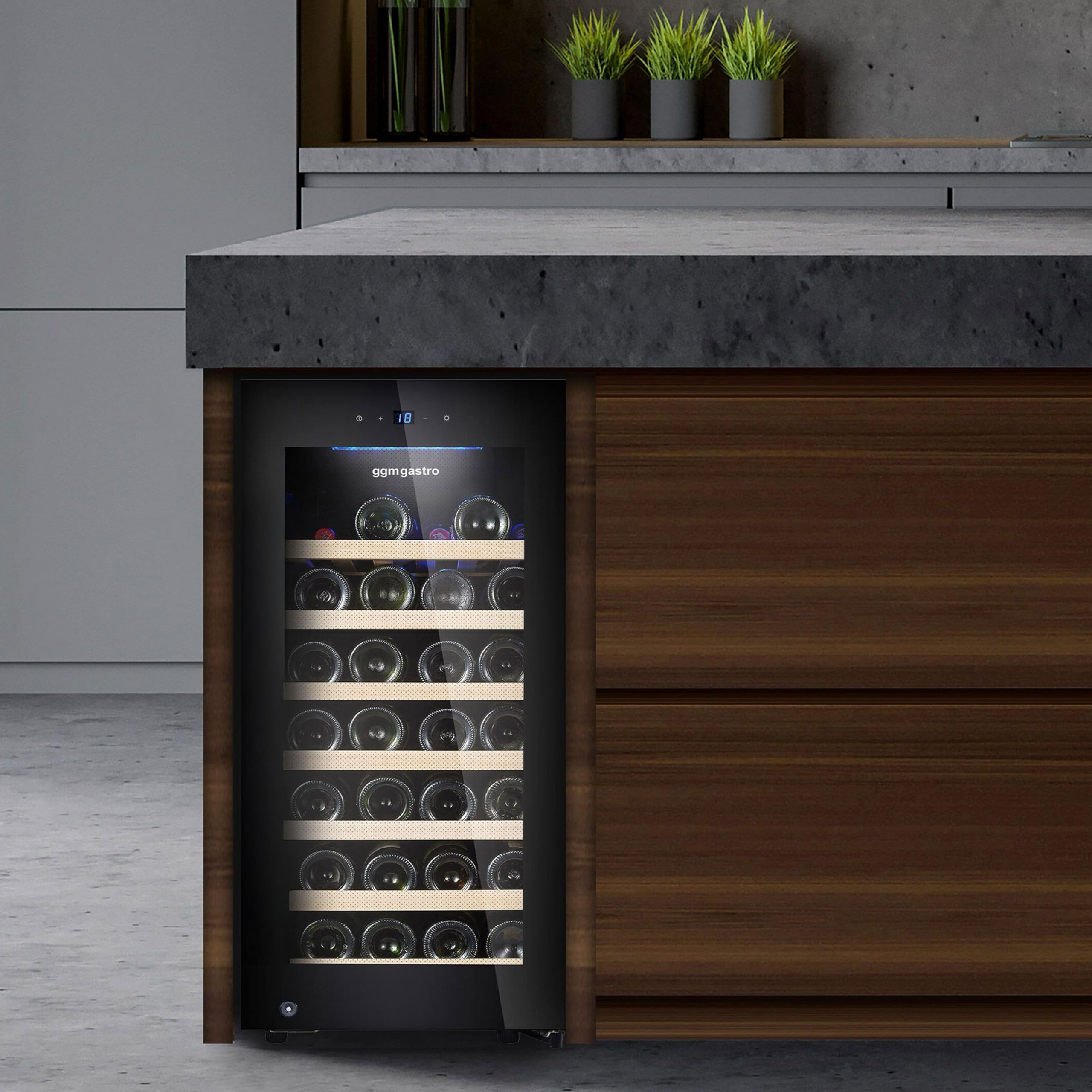 GGM Gastro | WKM100S-1N | Weinkühlschrank - 1 Klimazone - 100 Liter - max. 38 Flaschen