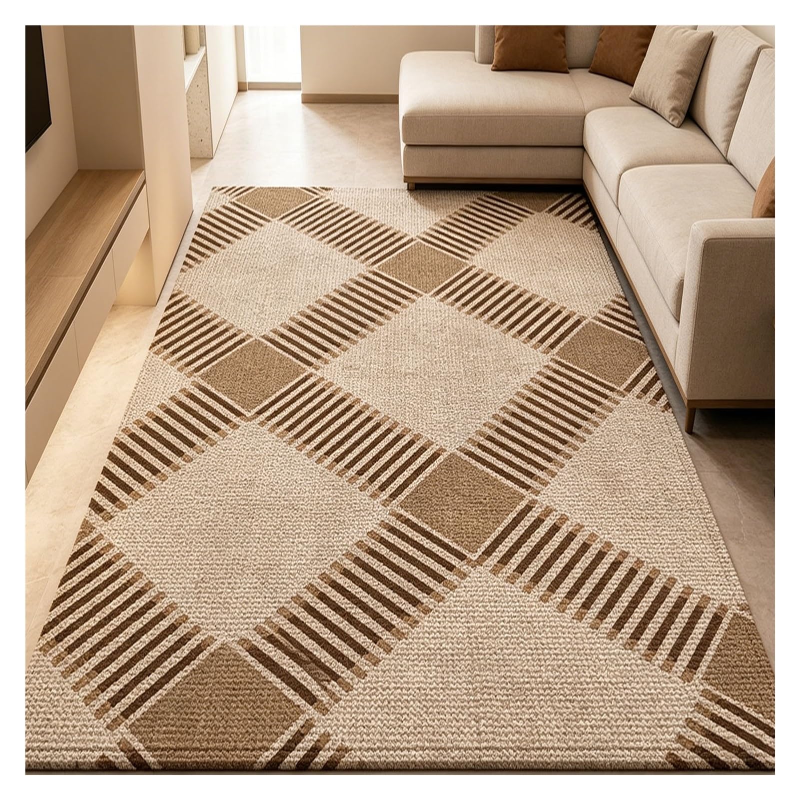 Alfombra exterior terraza con remate overlock resistente y bordes rectos perfectos variante C