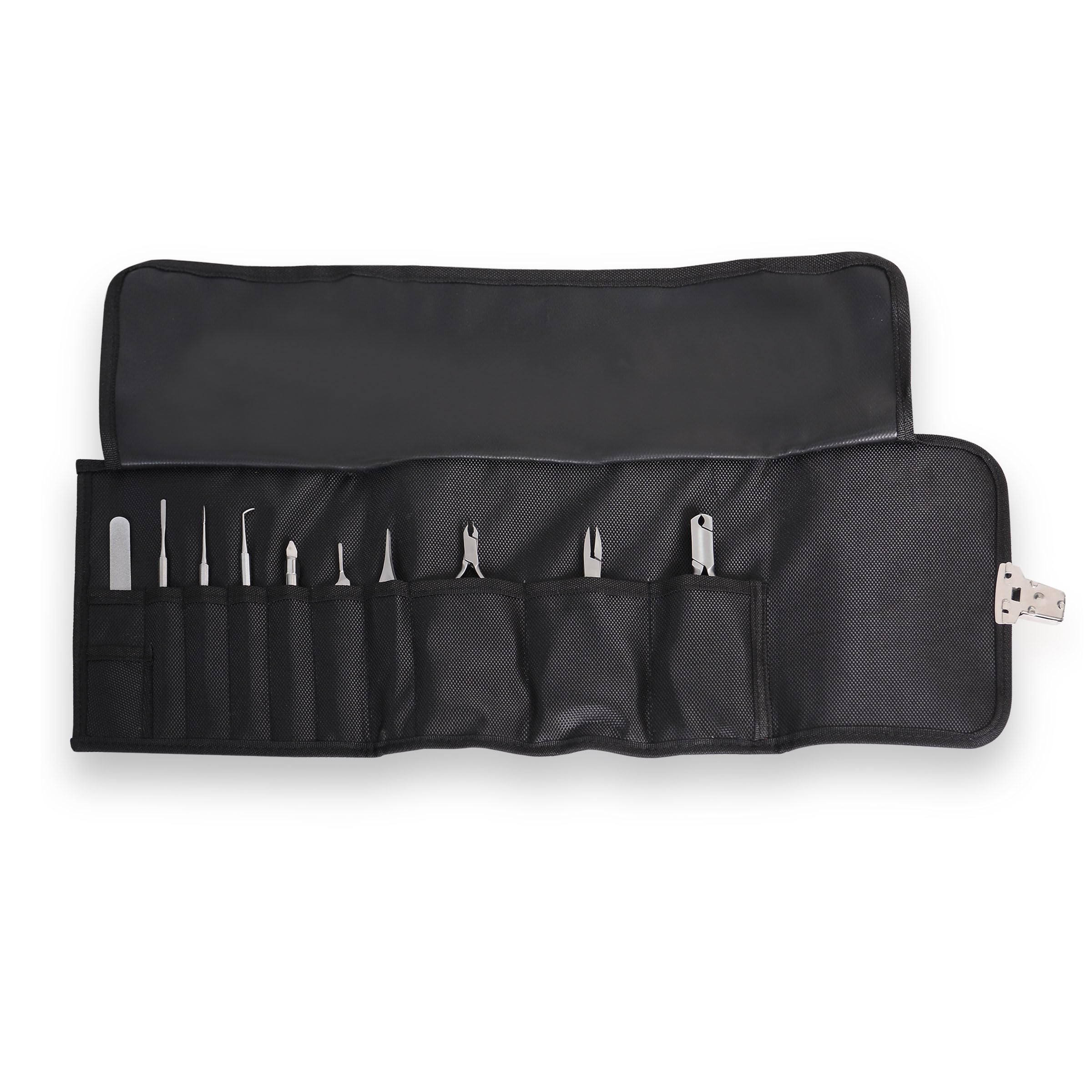 Estuche para cuidado de los pies, bolsa vacía para manicura, pedicura, instrumentos cosméticos, Negro , 13 cm x 19 cm, Tradicional