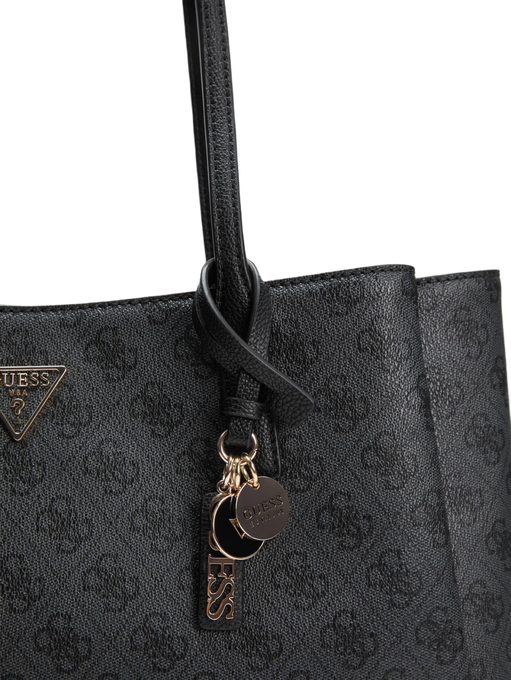 GUESS borsa a tracolla borsa da ufficio con scomparto per laptop Noelle II Tech Tote Coal Logo grigio scuro