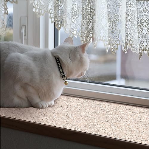 Miniatura 9 de FIFTY FEET Revestimiento de estante de 12 x 120 pulgadas con tijeras y cinta métrica para armarios de cocina, forro de cajón de PVC para tocador de