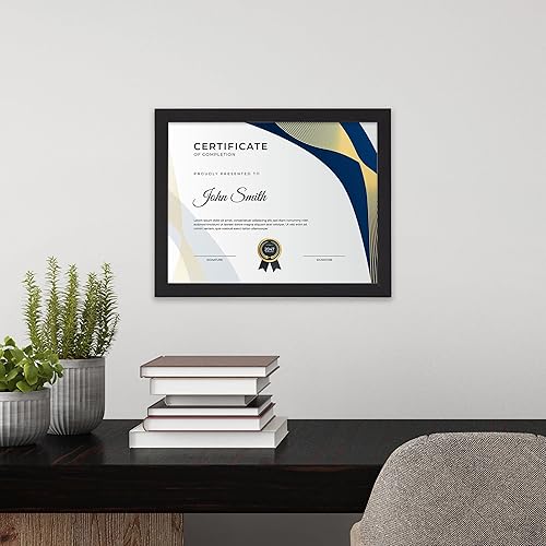 Miniatura 5 de Melannco Marco de certificado de madera negra de 12 x 9.4 pulgadas, muestra un documento de 8.5 x 11 pulgadas