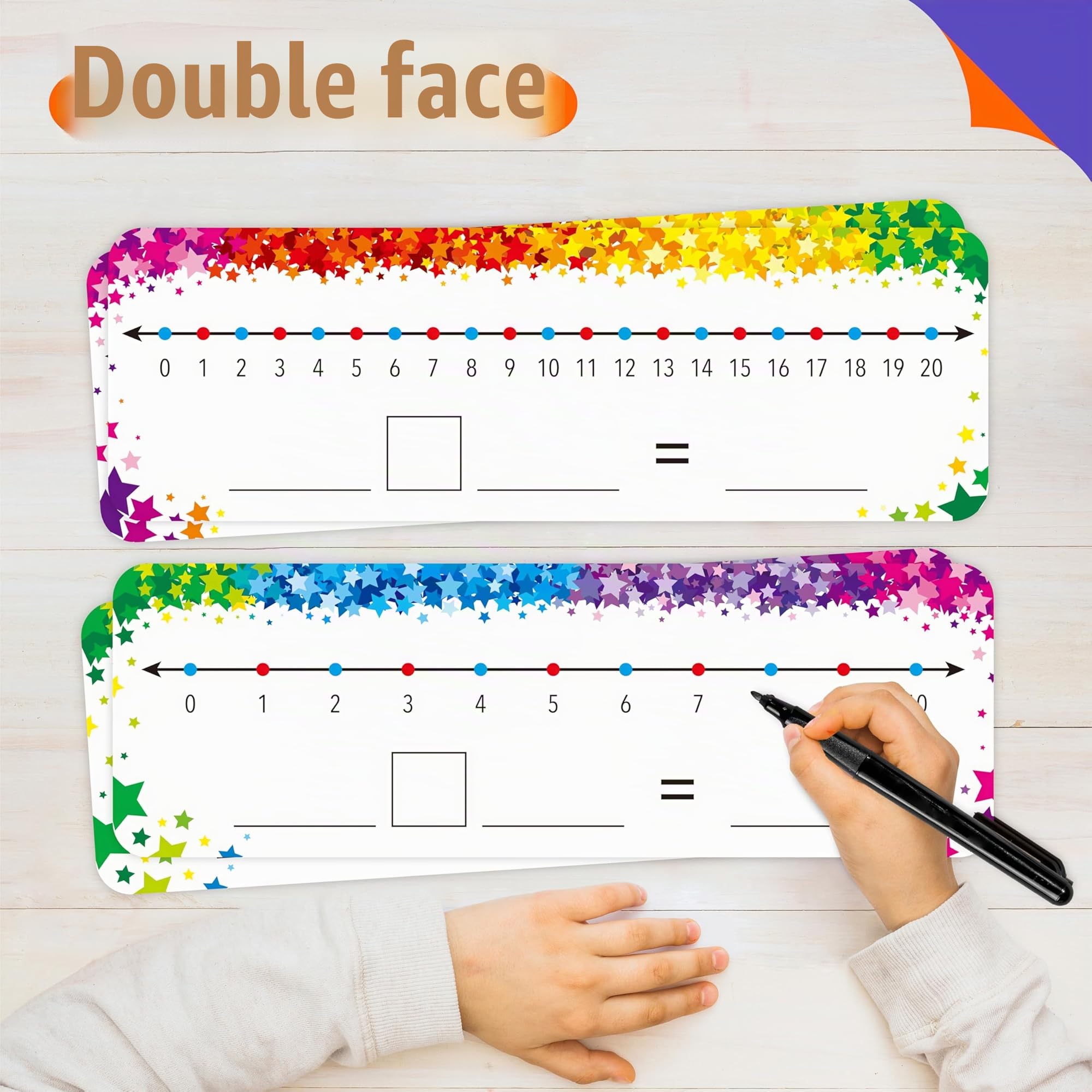 26 Tableaux Effaçables à Sec avec Lignes Numériques, Tableau Recto Verso Inscriptible et Effaçable, 0-10 sur un Côté & 0-20 sur l’Autre Côté Tableau Blanc de Mathématiques pour la Classe et la Maison