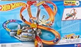Track Set Spin Storm, 3 Intersections for Crashing & Motorized Booster, 1:64 Scale Toy Car (Amazon Exclusive)