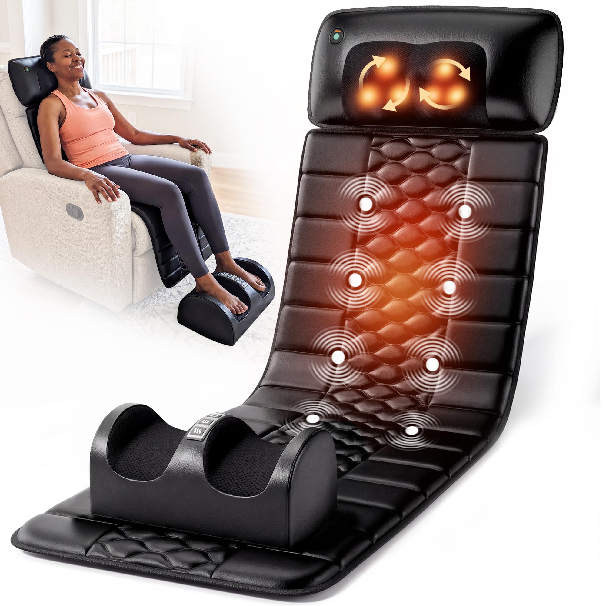 Himouta Massagematte Elektrisch Massageauflage Ganzkörpermassage mit Wärme
