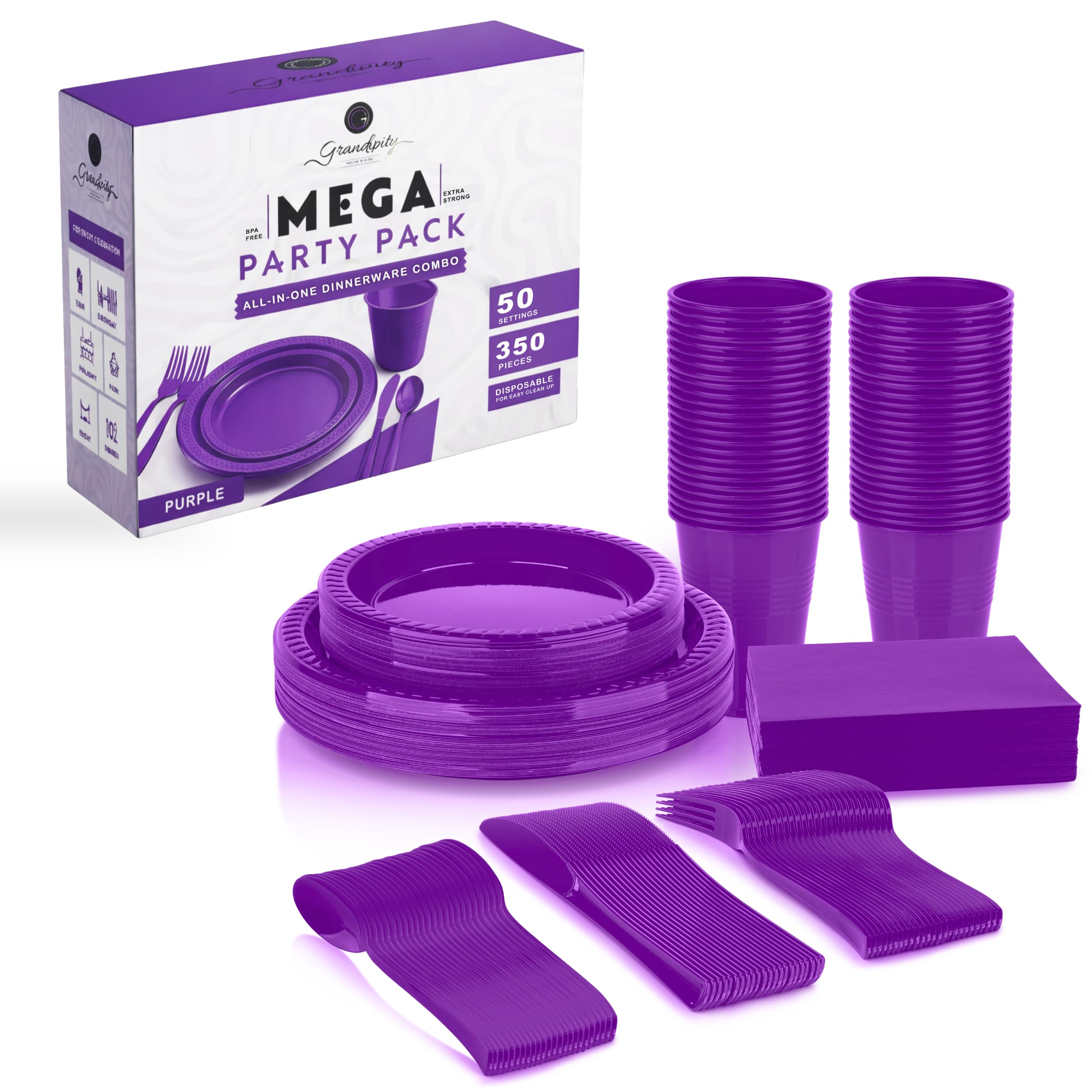 Grandipity Disposable Dinnerware Sets - 720 Piece -16