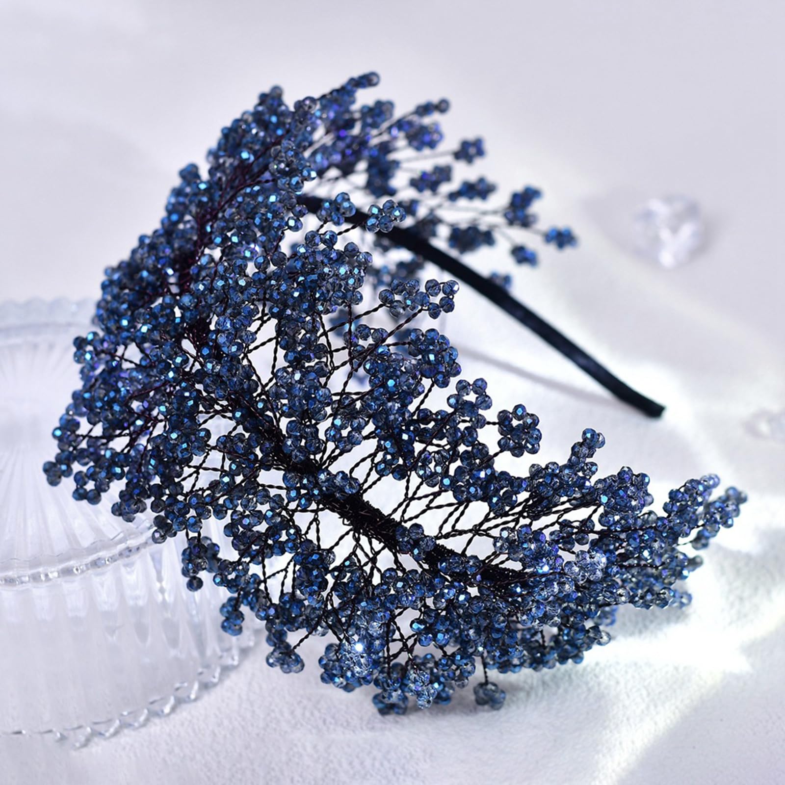 Lussuoso cerchietto in cristallo intrecciato per donne estetico matrimonio cerchietto evento formale fascia per feste serali decorazioni per capelli scintillanti gioielli per capelli