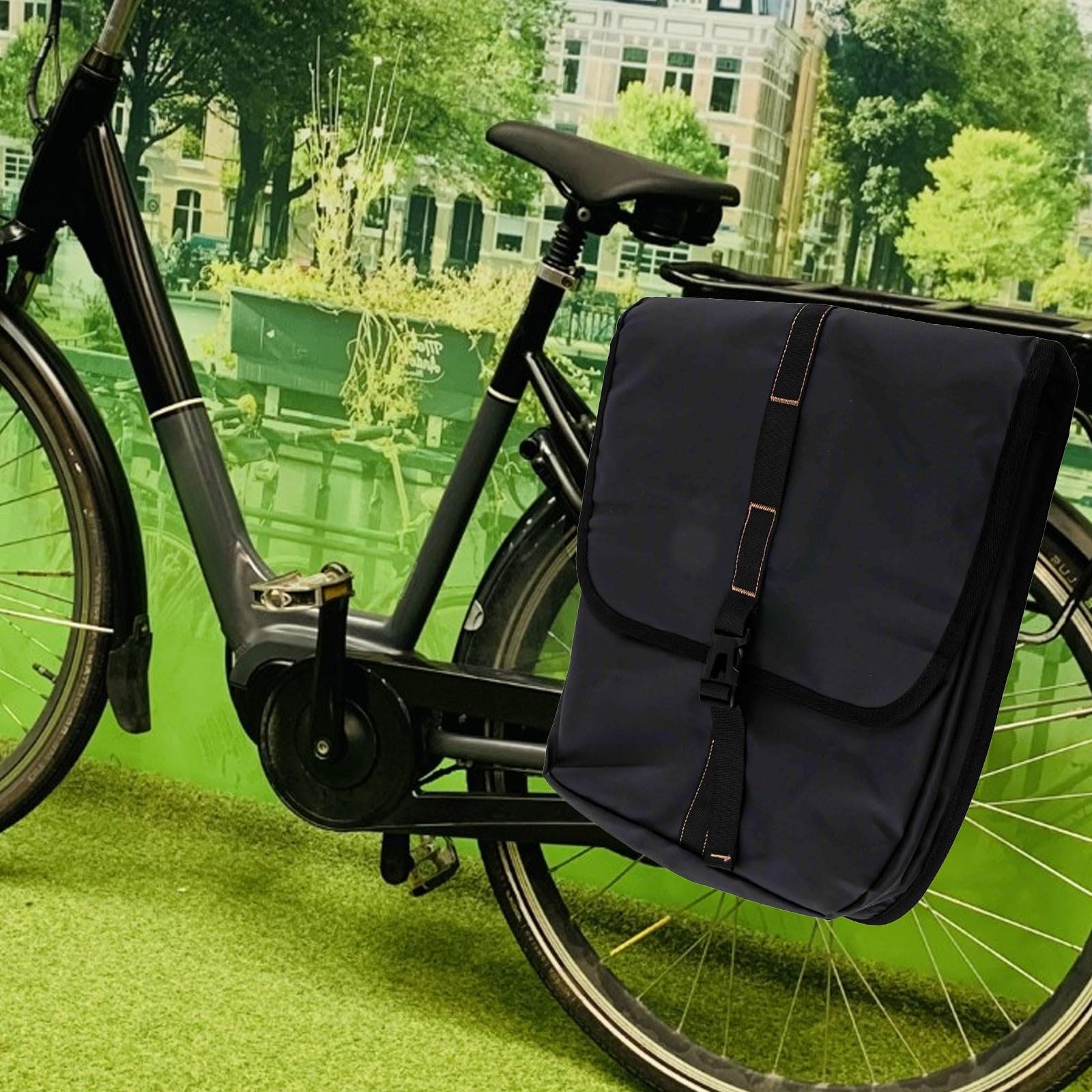 Poliestere Bike Borsa Laterale 1PCS 23L Capacità Impermeabile Con Supporto Posteriore Rack E Flap Design Per Le Bici