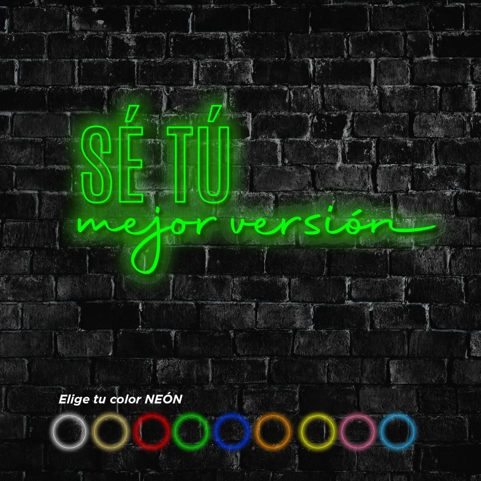 Letrero SE TU MEJOR VERSION Cartel Luminoso LED, Metacrilato, 95X45cm | Escaparate, Decoración de Pared, Luz Brillante, Alimentación 12v