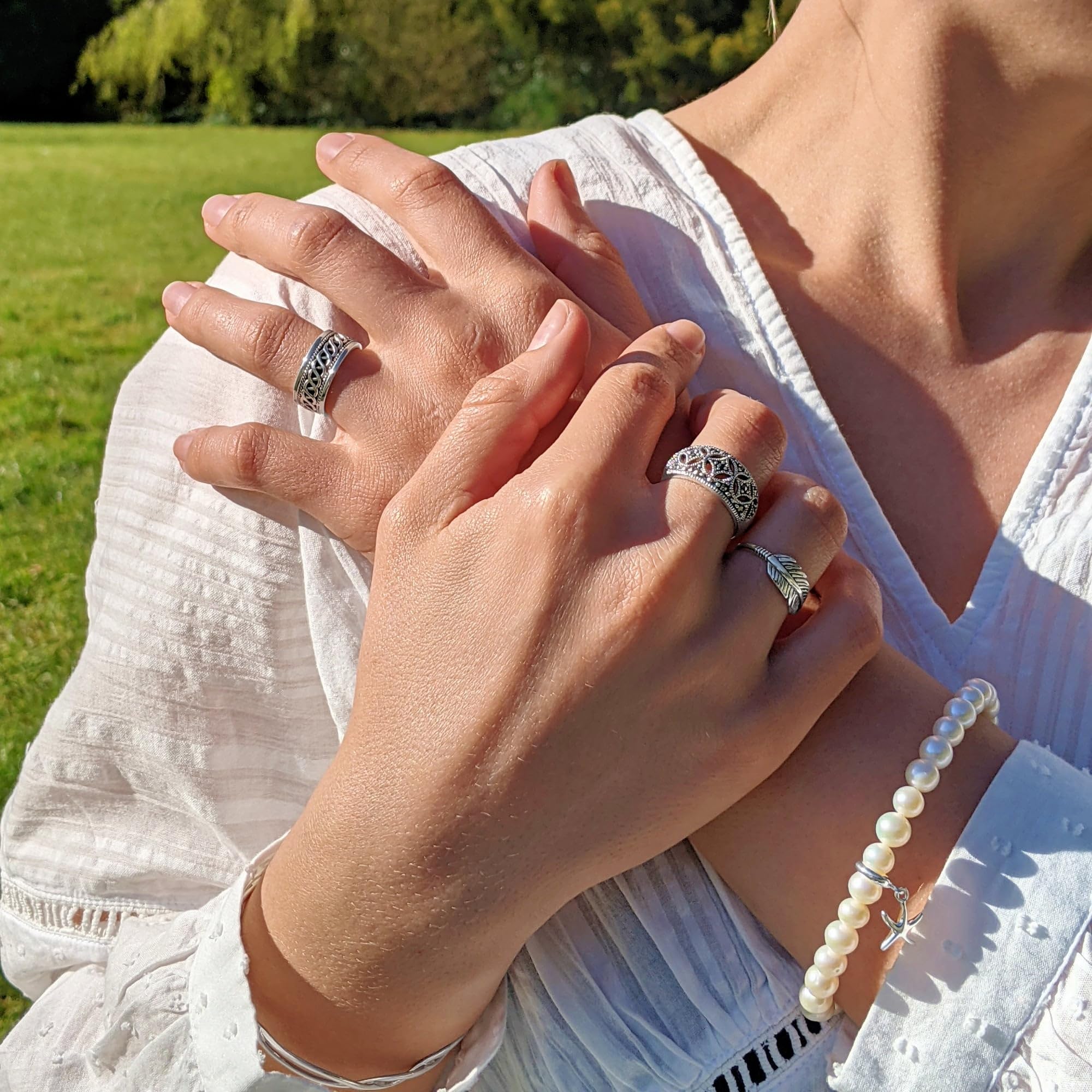 Silverly Anello con Nodo Celtico | Fedi Nuziali da Uomo e da Donna in Argento Sterling 925 per Lui e per Lei | Elegante Anello di Promessa Celtico a Fascia Larga