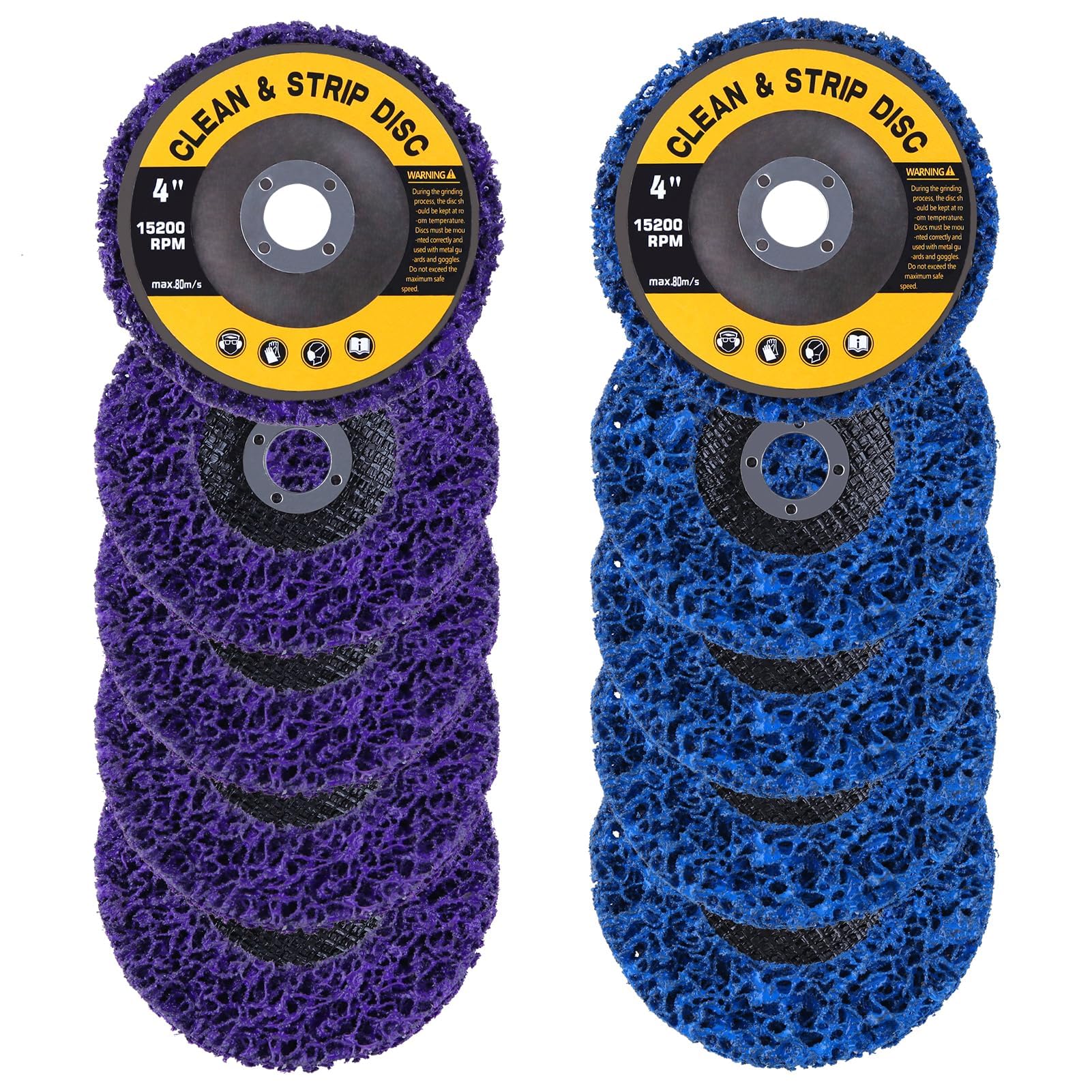 LEONTOOL 10 Pack 4" x 5/8" Strip Discs Stripping Wheel Rust Remover Wheel Paint Stripper Discs Abrasive Wheels Grinding Discs fit Angle Grinder Clean