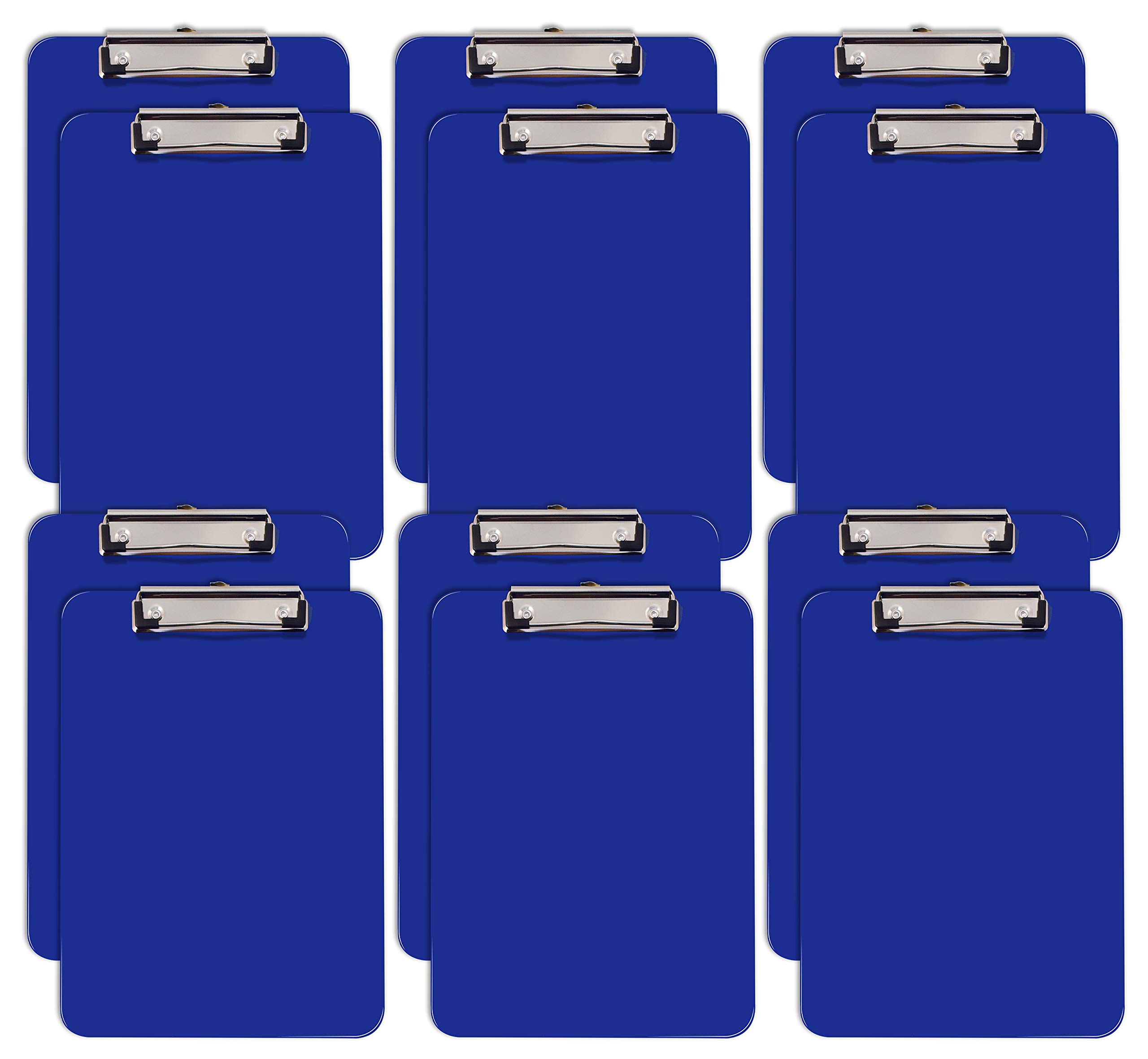 Better Office ProductsBlue Plastic Clipboards, 12 Pack, Durable, 12.5 x 9 Inch, Low Profile Clip, Blue, Set of 12