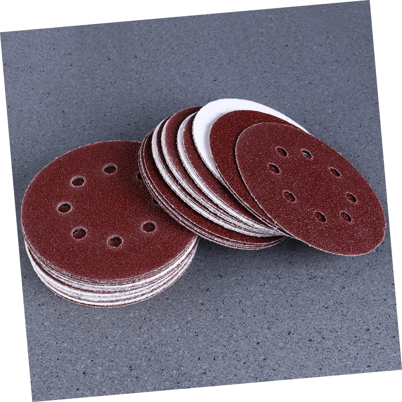 OUNONA 25pcs Hook and Loop Sanding Discs Grit Sandpaper Pack Circular Pads Easy to Use