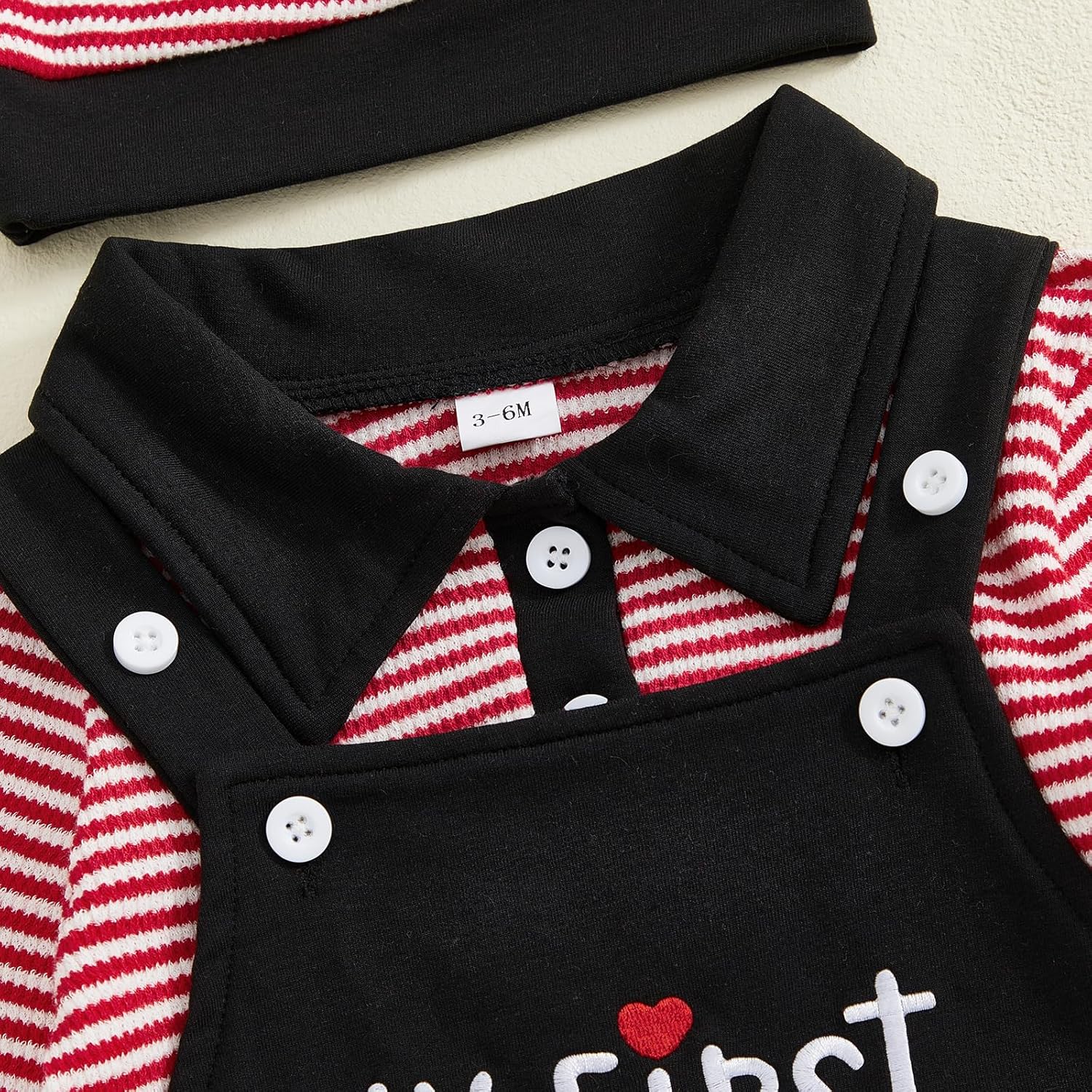 Baby Boy Mardi Gras Outfit Striped Long Sleeve Romper Tractor Overall Pants Hat 3 Pcs Set Cute Baby Boy Clothes - Image 5