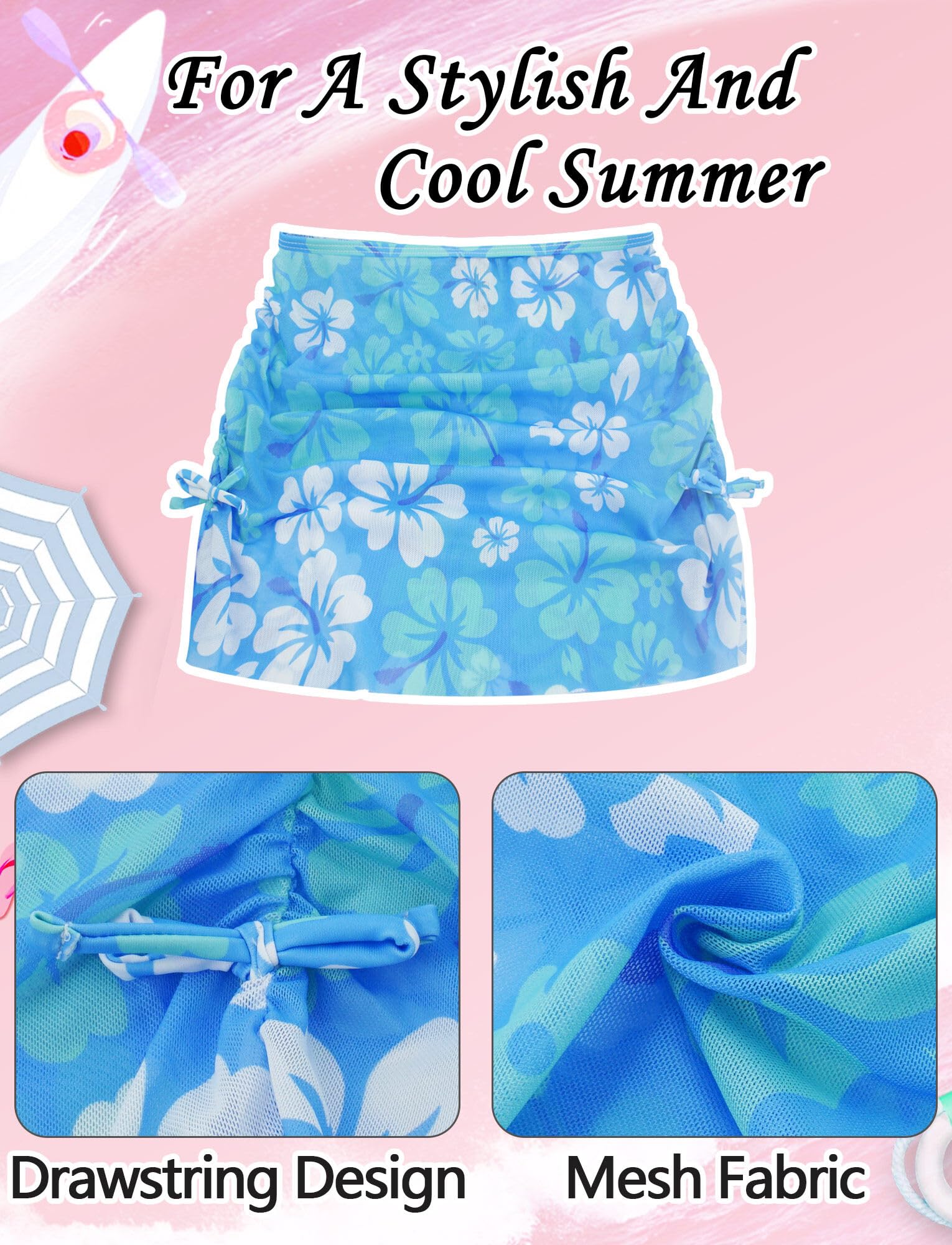 Happy Cherry Ensemble Maillots de Bain Bikini Filles 8-14 Ans Ensemble de Bikini Plage 3 Pièces Piscine Natation Bikini de Plage Vacance Été