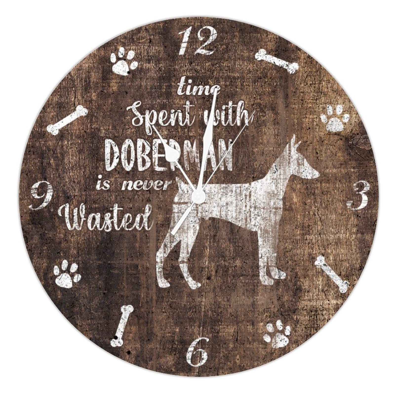 Horloge ronde en bois Chien Introuvable 38cm pour salon et chambre