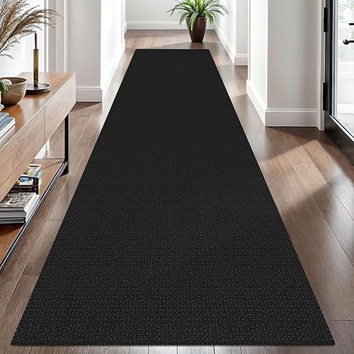 Vista 175 de EARTHALL - Tapete tejido lavable con parte trasera de goma, tapete trenzado de algodón antideslizante para interiores para entrada, pasillo, cocina