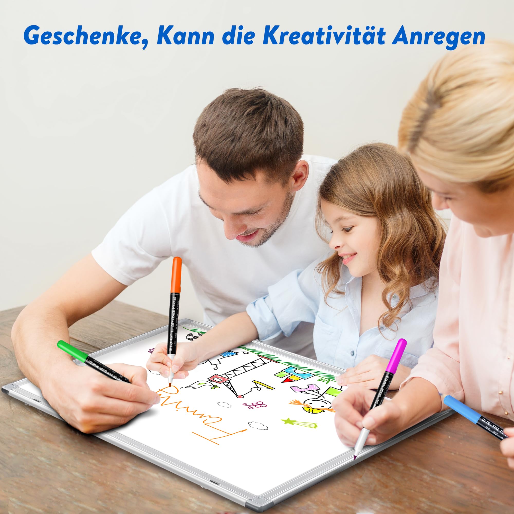 maxtek Magnettafel Whiteboard 60 x 45cm, Pinnwand Magnetisch mit Aluminiumrahmen, Trocken Abwischbar Magnetwand, Einfach zu Montieren und Leicht Aufhängen