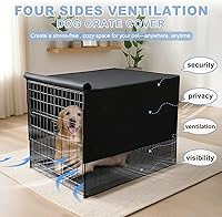 Vista 2 de Explore Land Cubierta transpirable para jaula de perro - 4 lados con ventilación de malla, cubierta básica para perrera, todos los lados abiertos