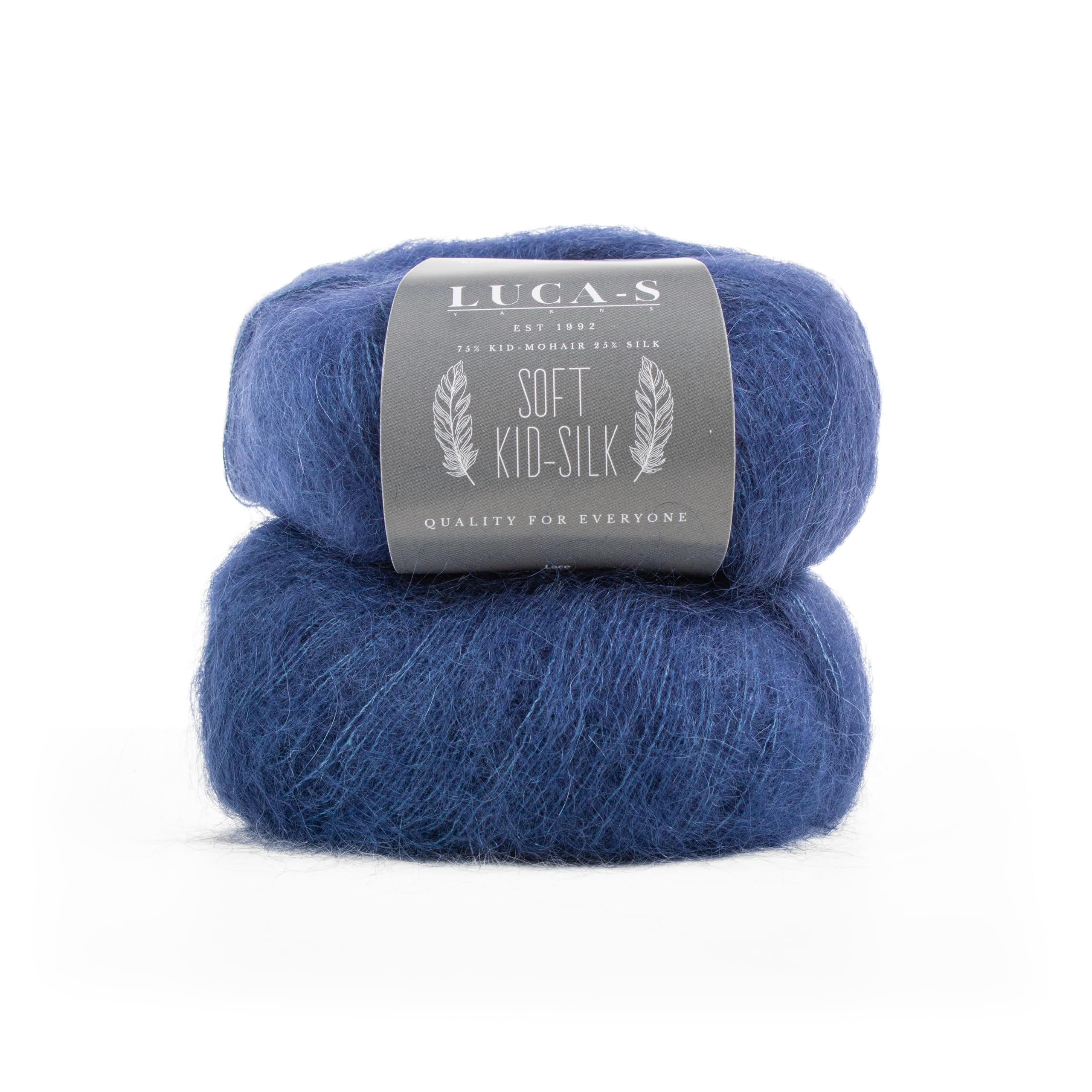 Set of 2 Soft Kid Mohair & Silk Yarn for Knitting & Crochet, 75% Mohair 25% Silk, 25g 210m, Lace-Weight Fluffy and Soft Wool for Knitting