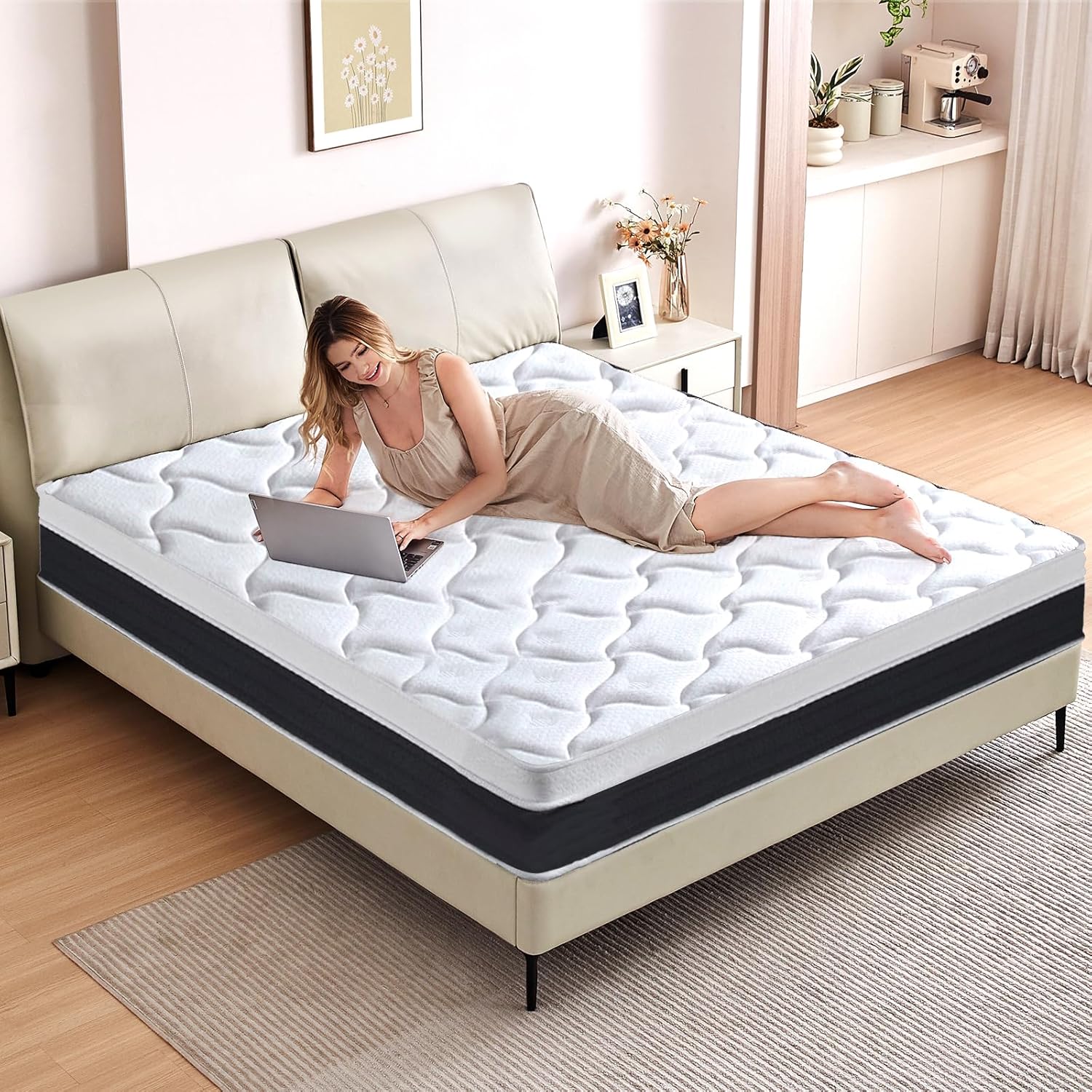 King Size Mattress 12 inch Mixed Mattress 80"*76"*12" Boxed Gel Memory Foam Mattress Individually Pocketed Springs Pressure Relief and Motion Isolation Mattress for Better Sleep King Mattress