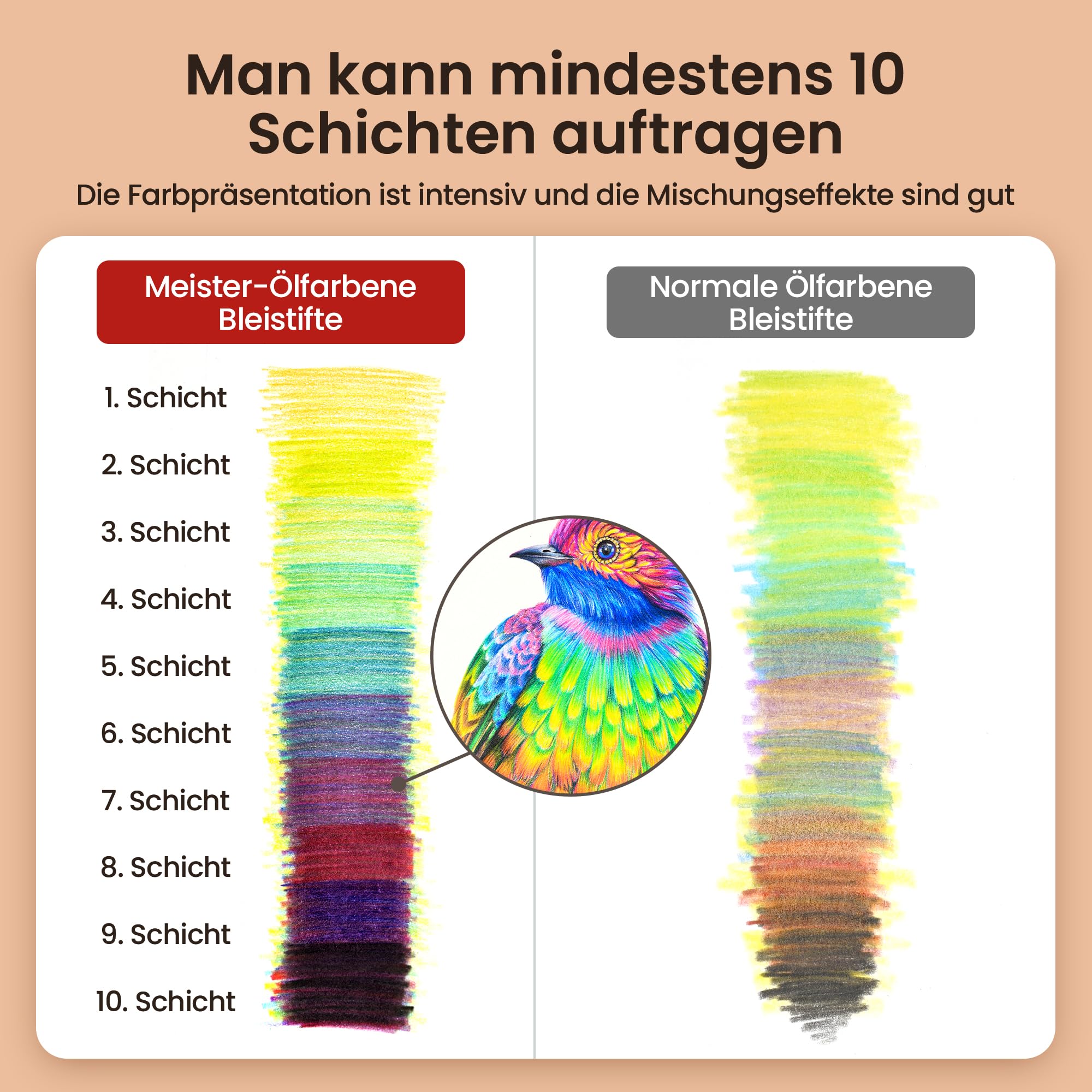 MARCO Lot de 48 crayons de couleur à base d'huile pour adultes