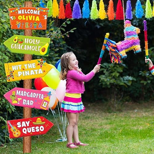 Miniatura 5 de 20 carteles de fiesta mexicana para fiesta de taco, bar, carteles direccionales para fiestas temáticas de Cinco de Mayo, decoración de patio con