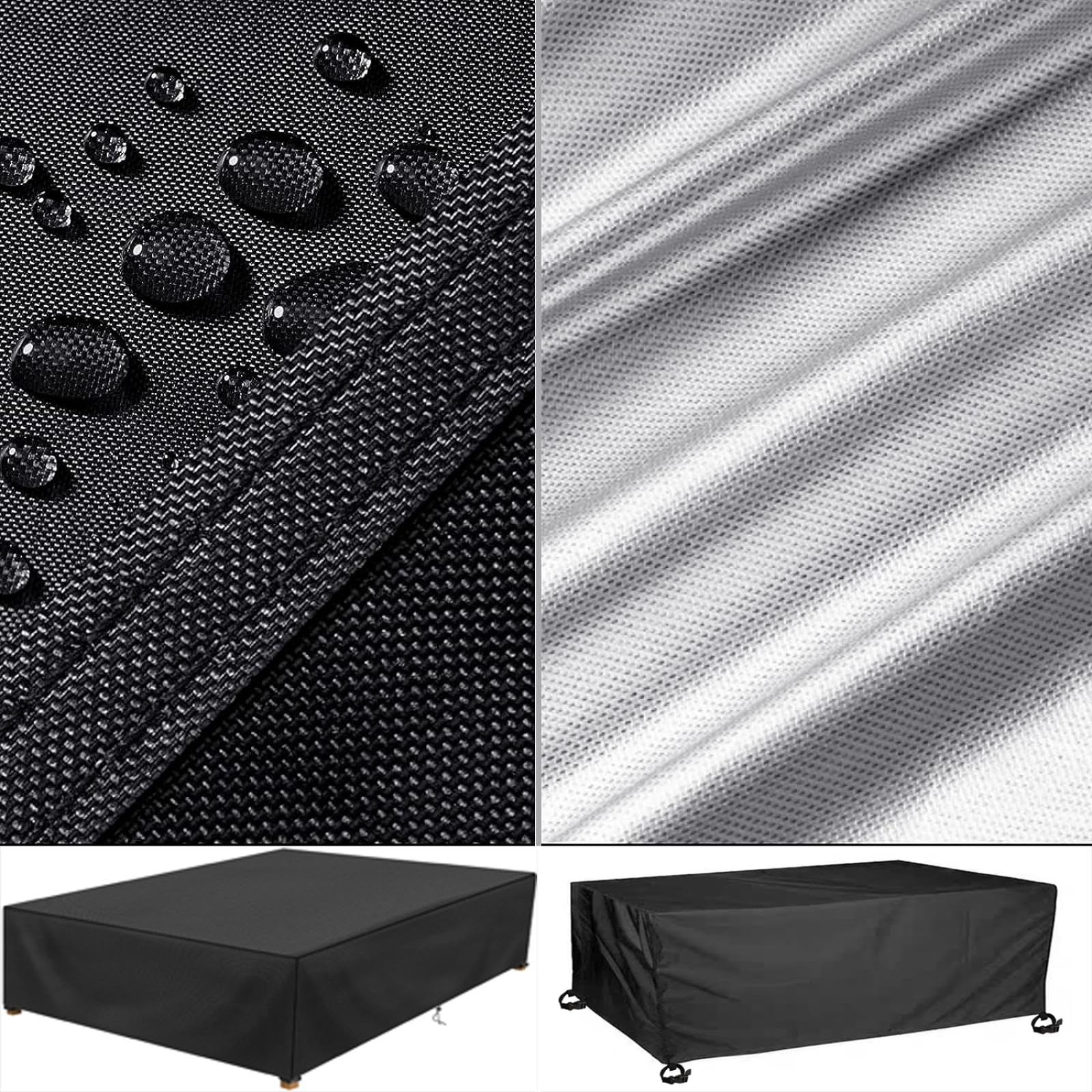 KDXAOBEI Garden Table Furniture Covers 80x80x80cm Heavy Duty 420D Oxford Fabric Waterproof, Windproof, Anti-UV, Garden Covers, Rattan Furniture Covers Extra Large Patio Cover,Square,Rectangular