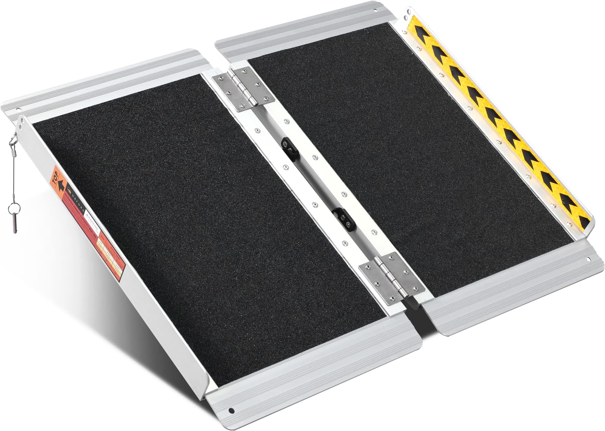 ORFORD Non-Skid Foldable Wheelchair Ramp 2FT, Threshold Ramp with a Non-Slip Surface, Portable Aluminum Foldable Mobility Scooter Ramp, for Home, Steps, Stairs, Doorways, Curbs