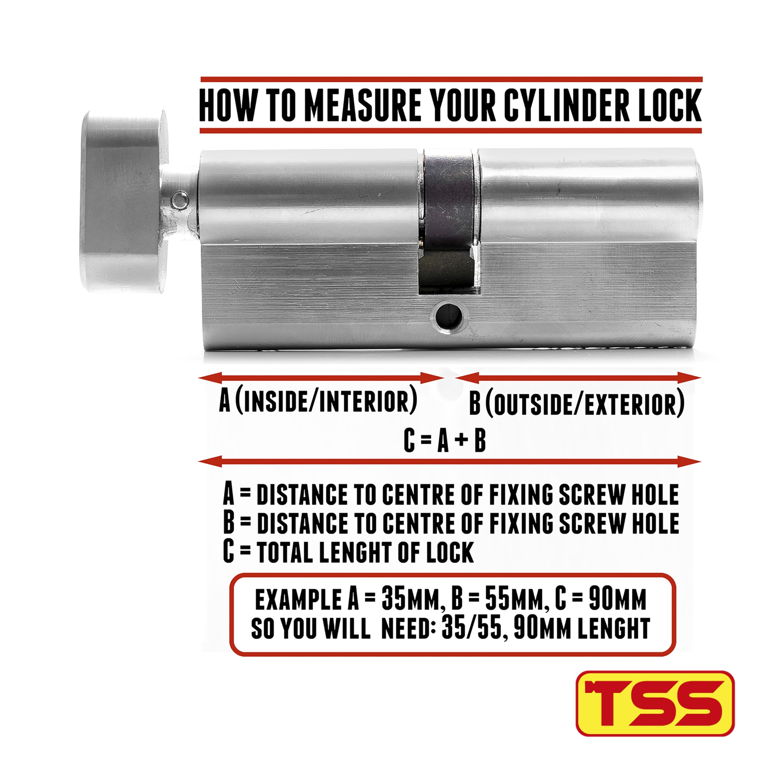 TSS Satin Chrome Thumb Turn Euro Cylinder Lock - Image 4