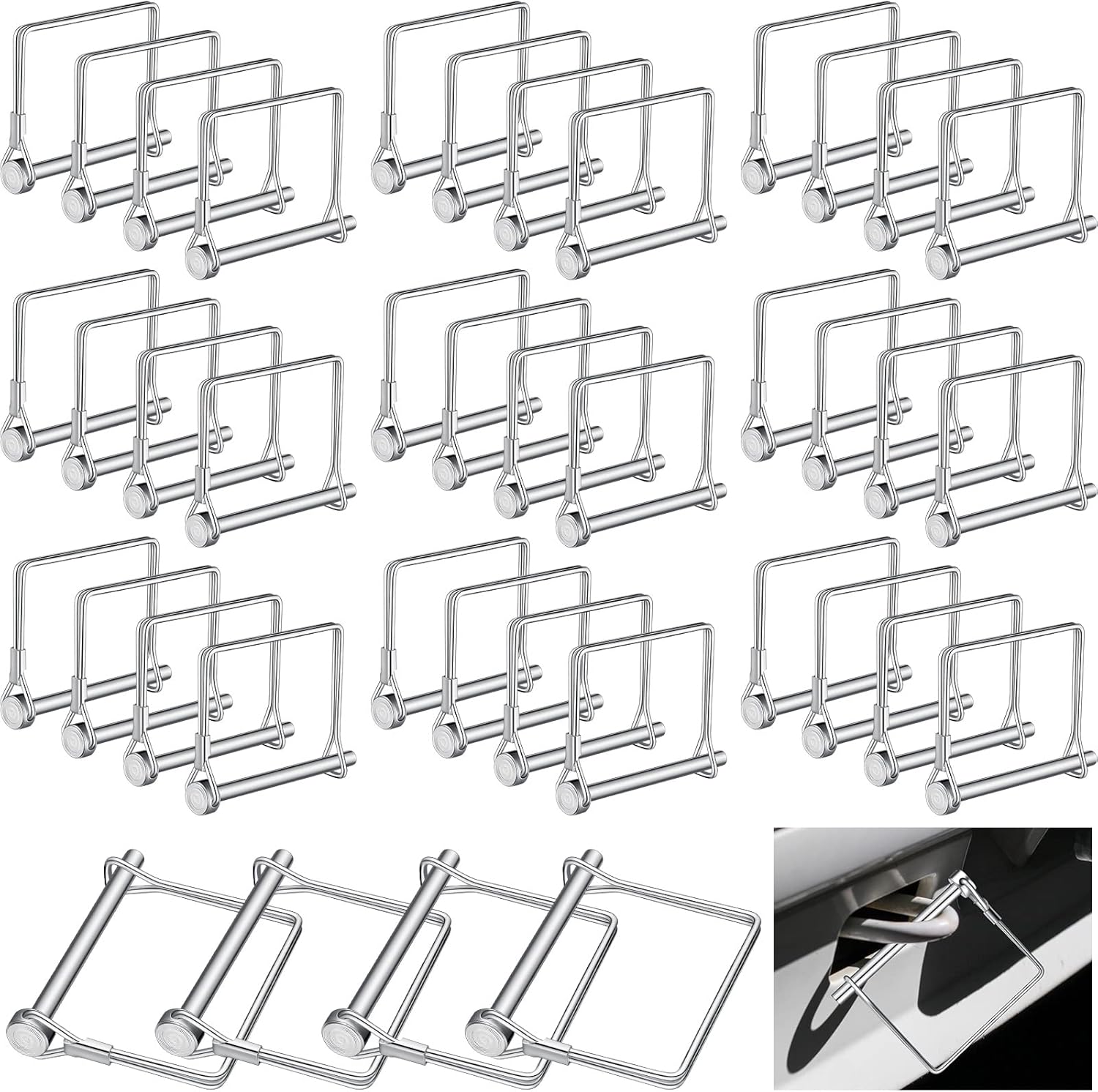 Pelopy 60 Pcs Square Trailer Pin 1/4 Inch Diameter x 23/4