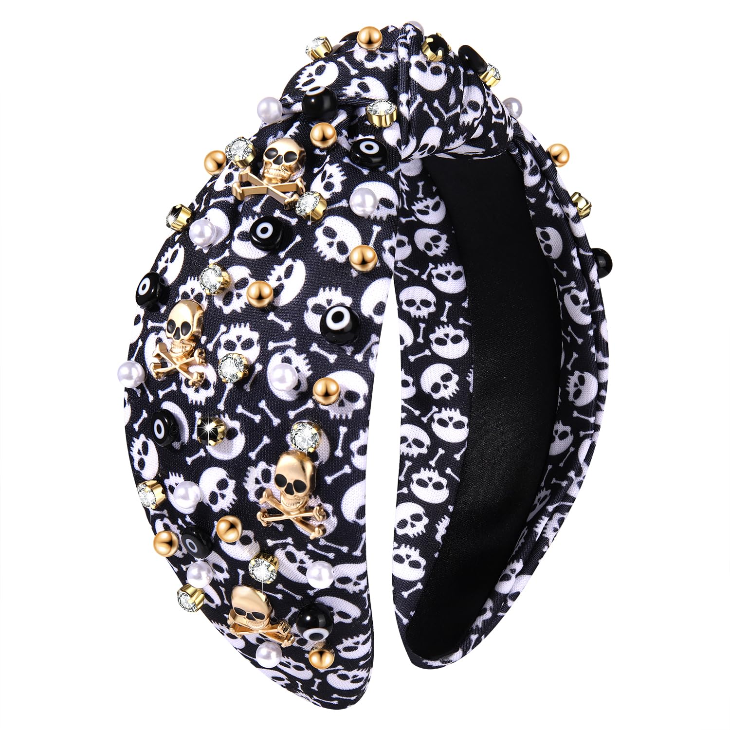 Halloween Headbands Rhinestone Knotted Headband for Women