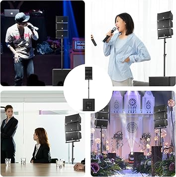 RECK CLUB-8000 18-inch 8000W P.M.P.O Stereo DJ/Powered PA Speaker System Combo Set 6 Line Array Speakers and Two 18 inch Subwoofers with Bluetooth/USB/SD Card/Remote Control