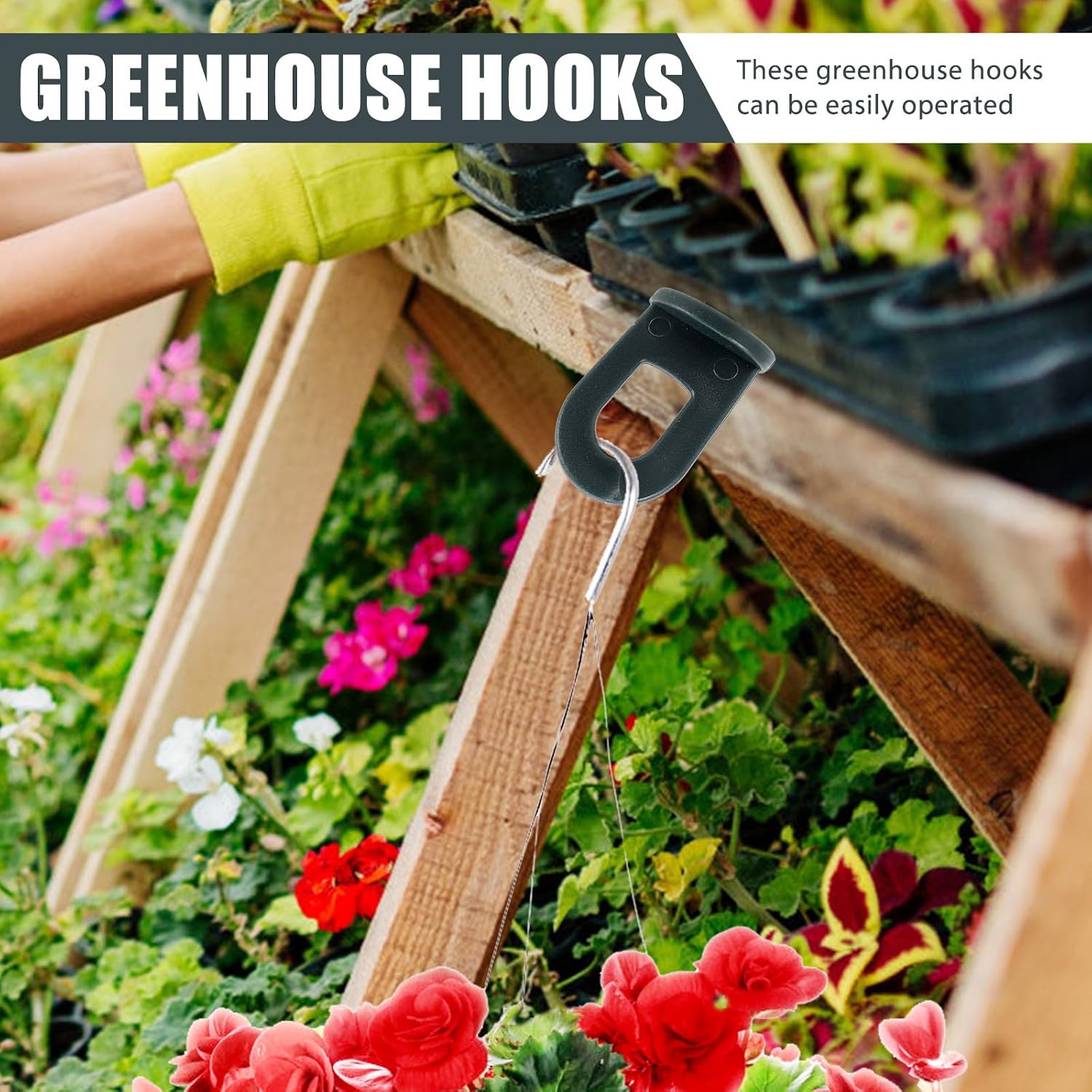 50pcs Greenhouse Fixing Hooks Plastic Support Clips for Shade Nets