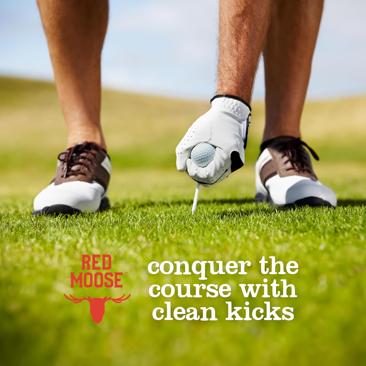 RED MOOSE 7 Piece Golf Shoe Cleaning Kit with White Sneaker Cleaner (Whitener), Foaming Shoe Cleaner, Deodorizer, Stain Eraser, Microfiber Cloth, 2 Brushes & Storage Bag - Golf Gifts for Men & Women