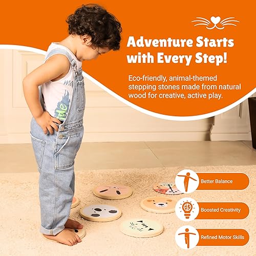 Miniatura 3 de PEBUMI Juego de 6 piedras de equilibrio para niños, juego de 6 juguetes de equilibrio antideslizantes para promover la coordinación y las