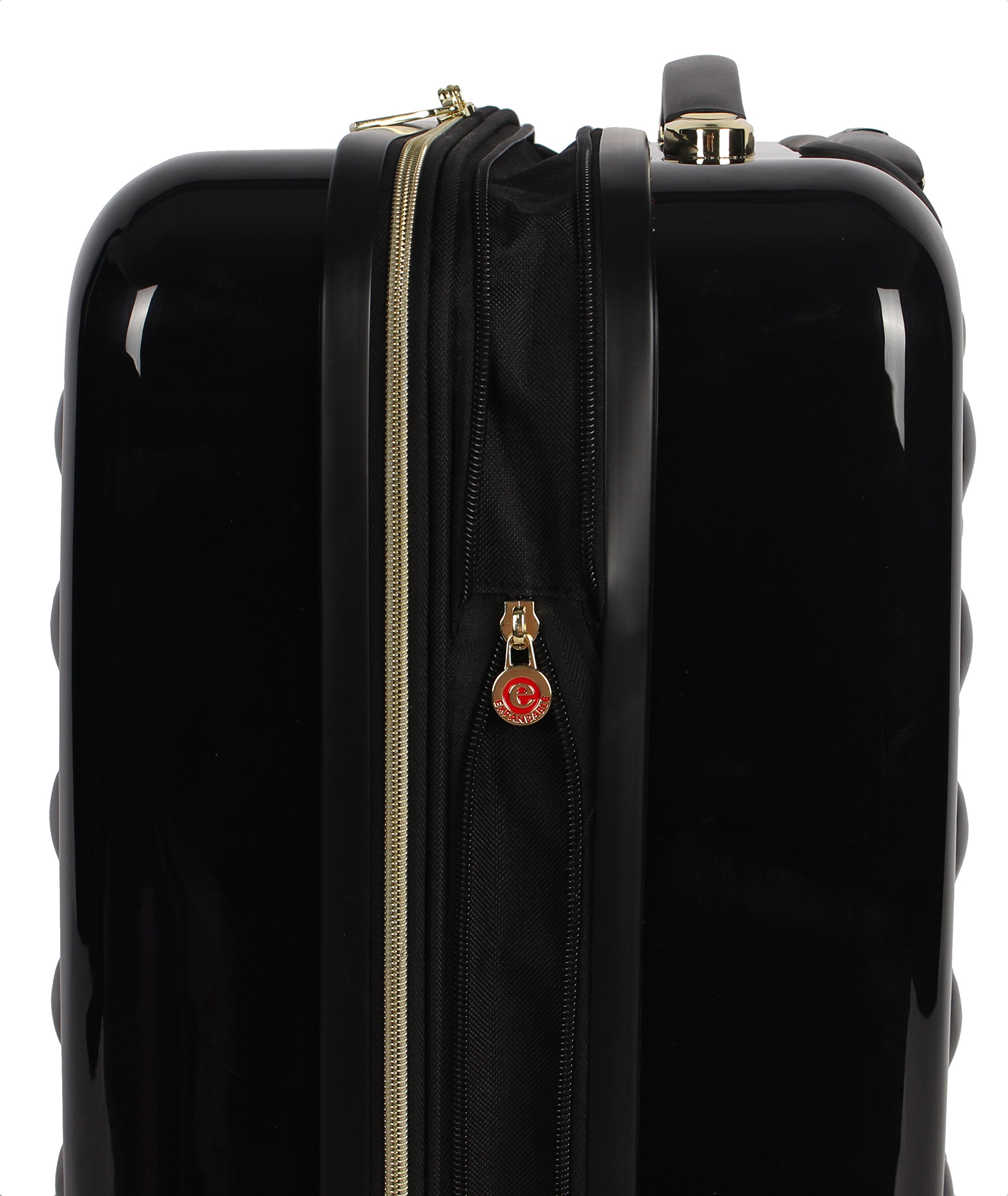 Betsey Johnson Designer Luggage Collection - Expandable 3 Piece Hardside Lightweight Spinner Suitcase Set (): Heart to Heart Black