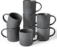 Vista 38 de famiware Juego de Tazas de Café para 4, Tazas de Catering Star de 12 oz con Asa para Café, Té, Cacao, Leche - Juego de Vajilla de Cerámica de Gres