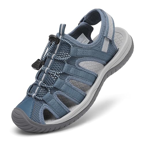 Dannto Women's Sport Sandals Close Toe Hiking Athletic Water Shoes