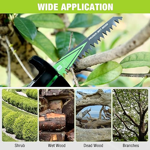 Miniatura 7 de WORKPRO Juego de hojas de sierra recíproca de madera de 6 pulgadas, hojas de sierra de podar 5TPI para poda de árboles, corte de maderamadera húmeda