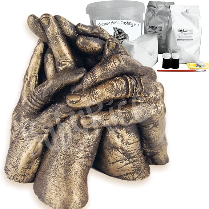 Family Hand Casting Kit for 4, DIY Hand Moulding Kit for Couples