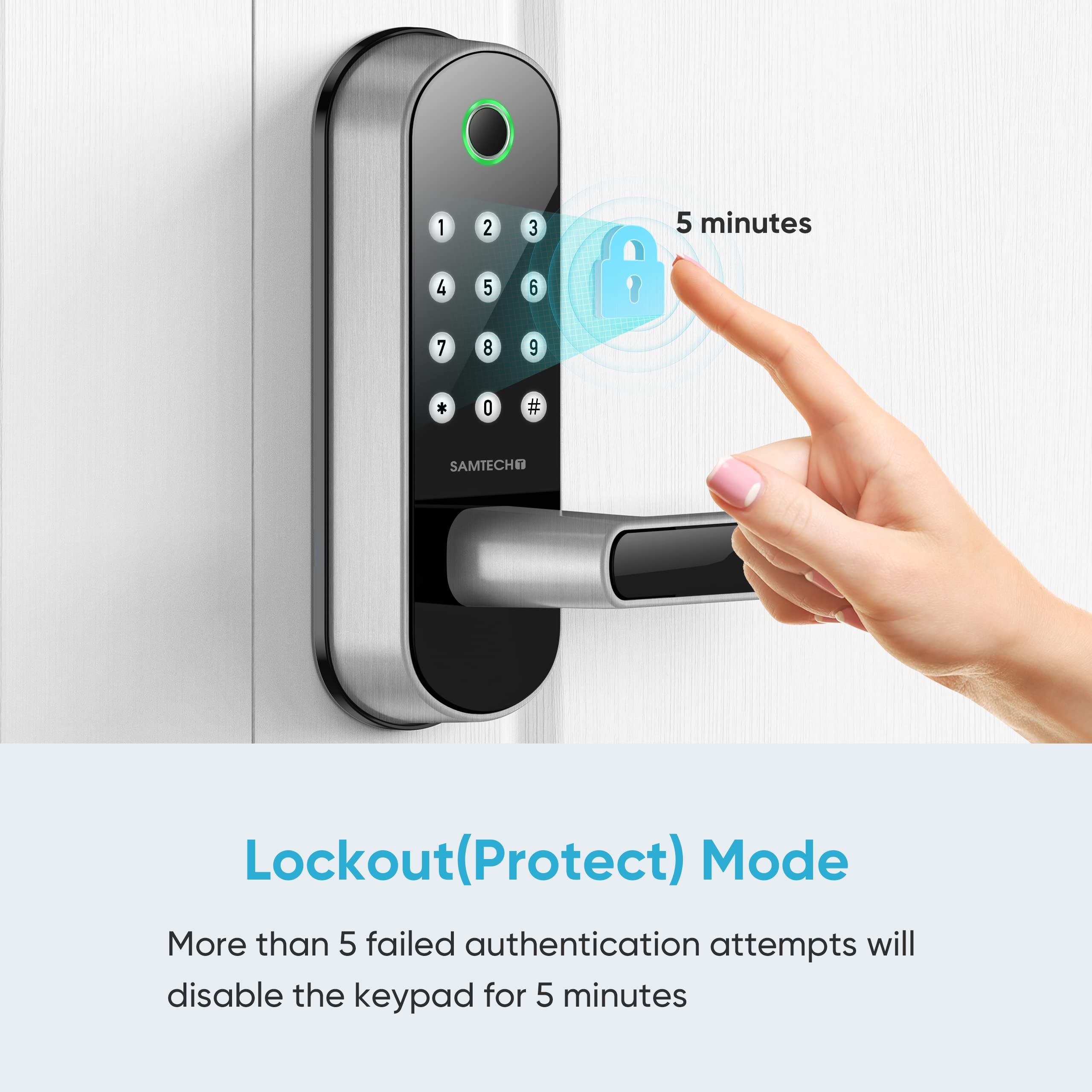 Buy Smart Lock Electronic Front Door Lever Bluetooth Code and Fob Entry Support Wirless