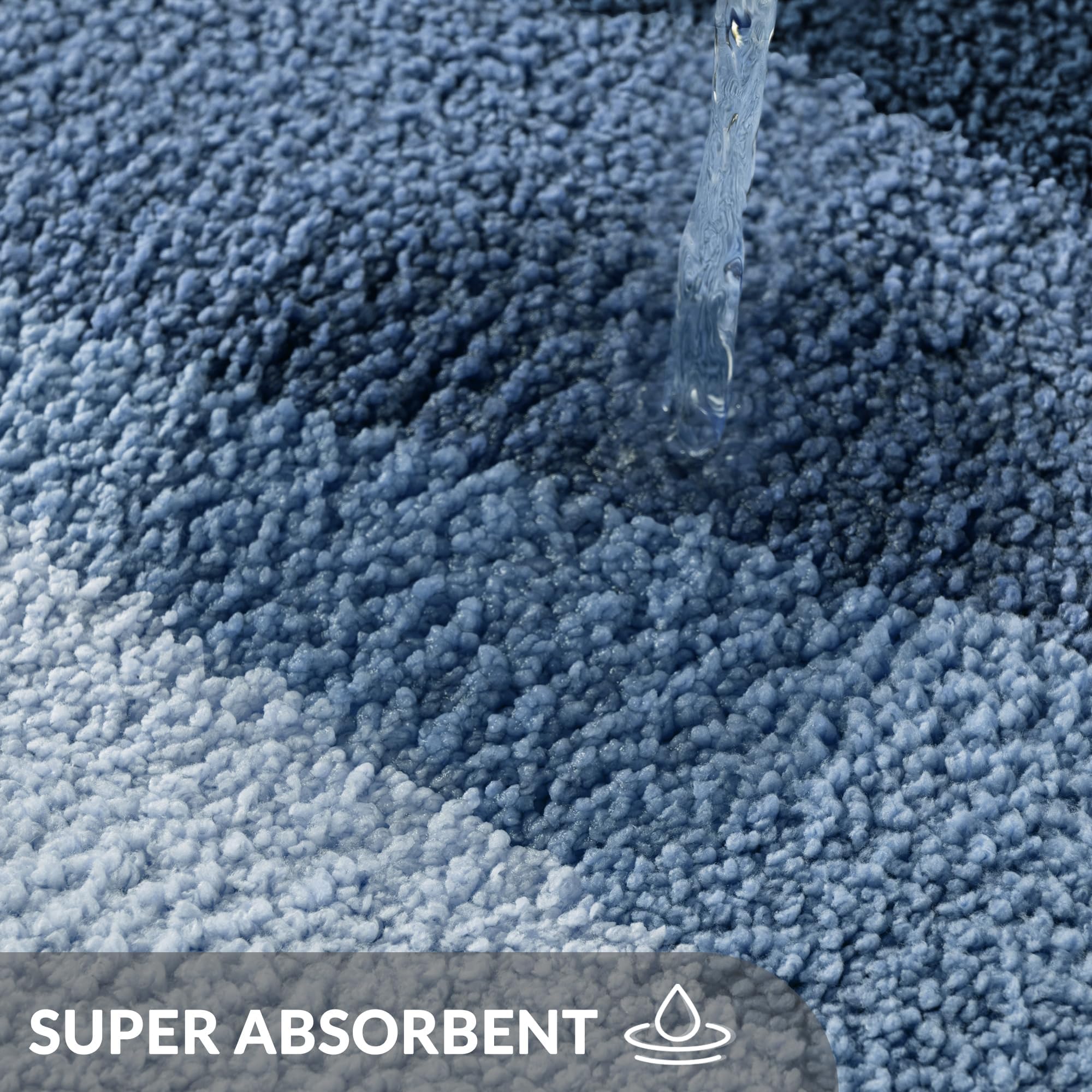 Exclusivo Mezcla Tapis de Bain en Microfibre - Antidérapant, Absorbant et Extra Doux, Séchage Rapide et Lavable en Machine, pour Salle de Bain, Douche et Déco, 40 x 60 cm, Mélangé Bleu