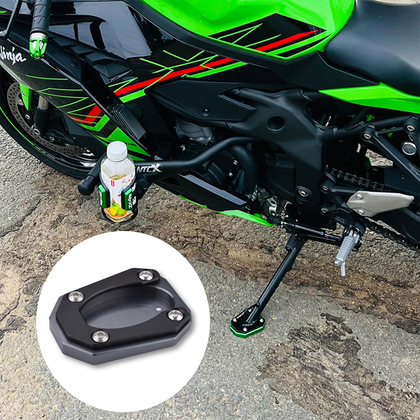 Z900RS NINJA250/400 サイドスタンドプレート ブラック 24時間以内発送