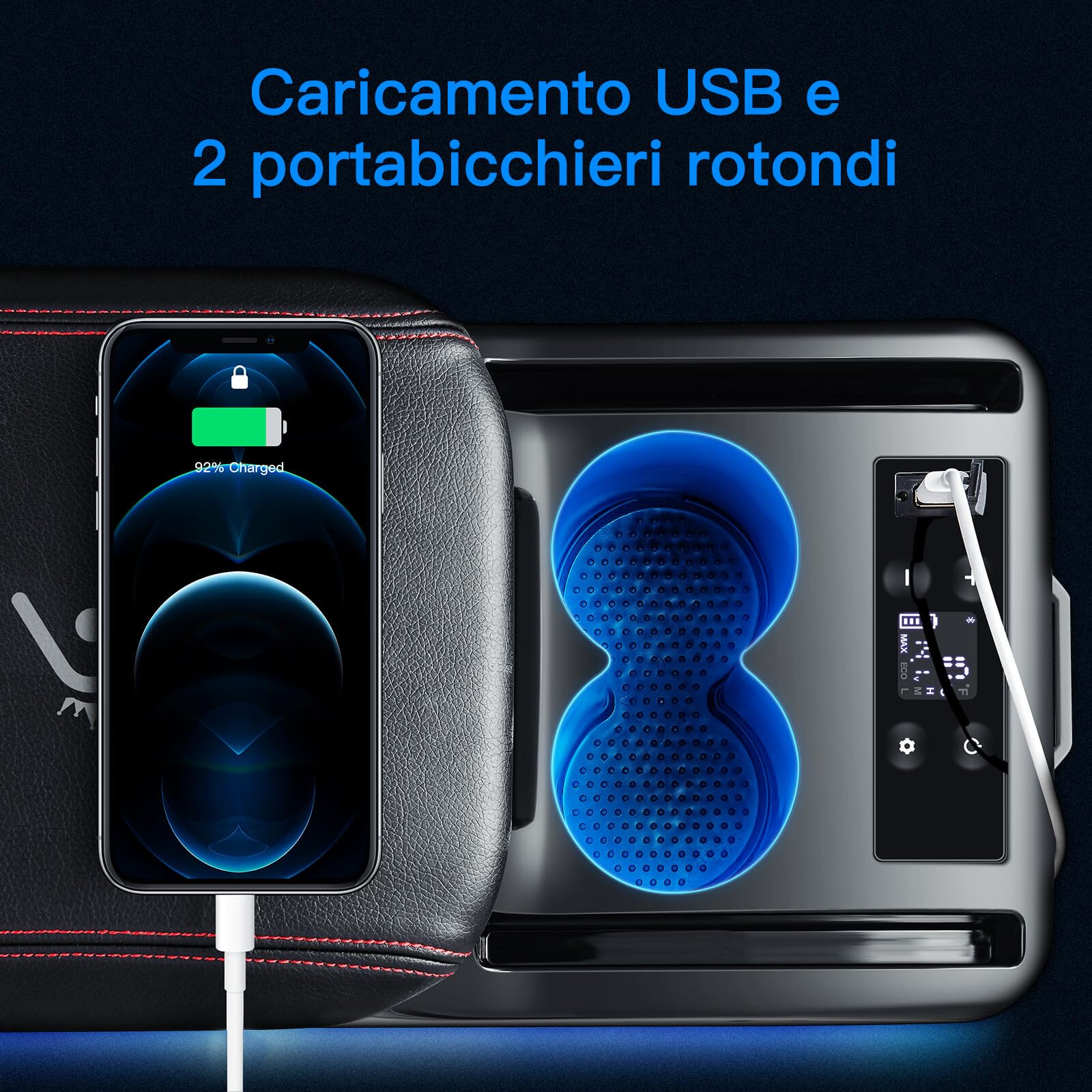 AAOBOSI Frigo Portatile per Auto, Frigorifero Portatile Elettrico, Frigoriferi Congelatore, Manuale&APP Controllo, 12/24V DC Congelatori per Viaggio, Picnic, Campeggio, Uso Home