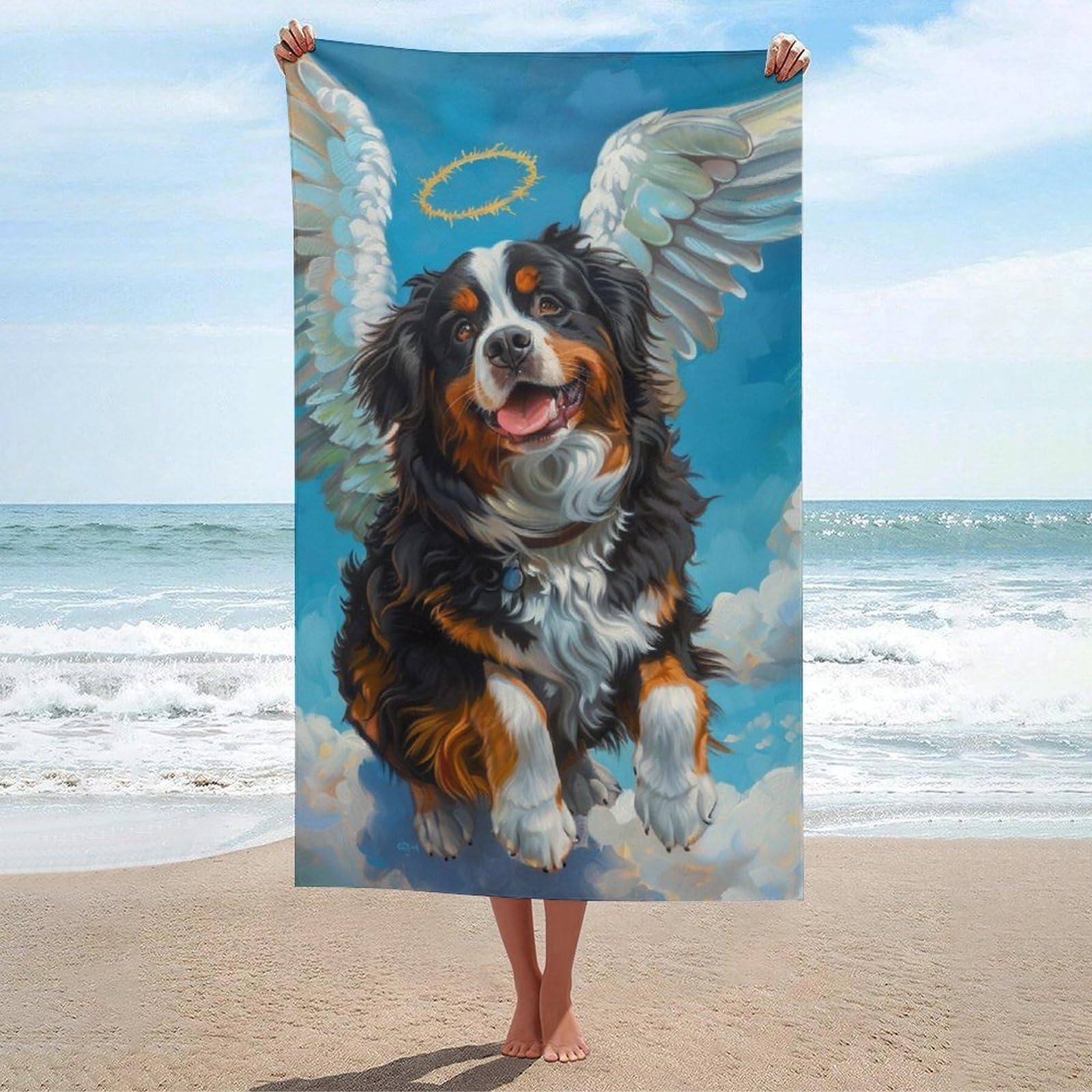 Serviette de plage sans sable fini les draps de bain lourds