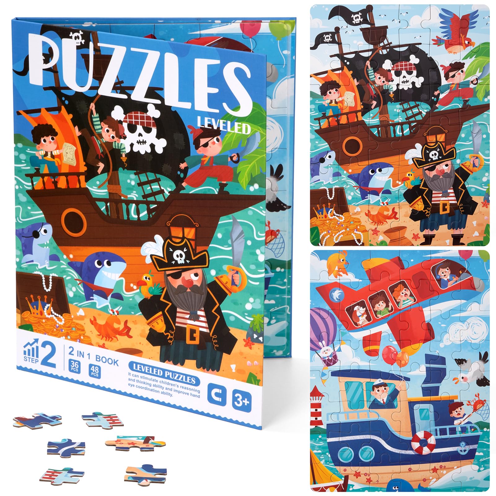 Puzzles Magnético 2 en 1 Puzzles Infantiles 84 Piezas, Juguetes Montessori Animales Rompecabezas Juegos Educativos para Niños 3 4 5 6 Años
