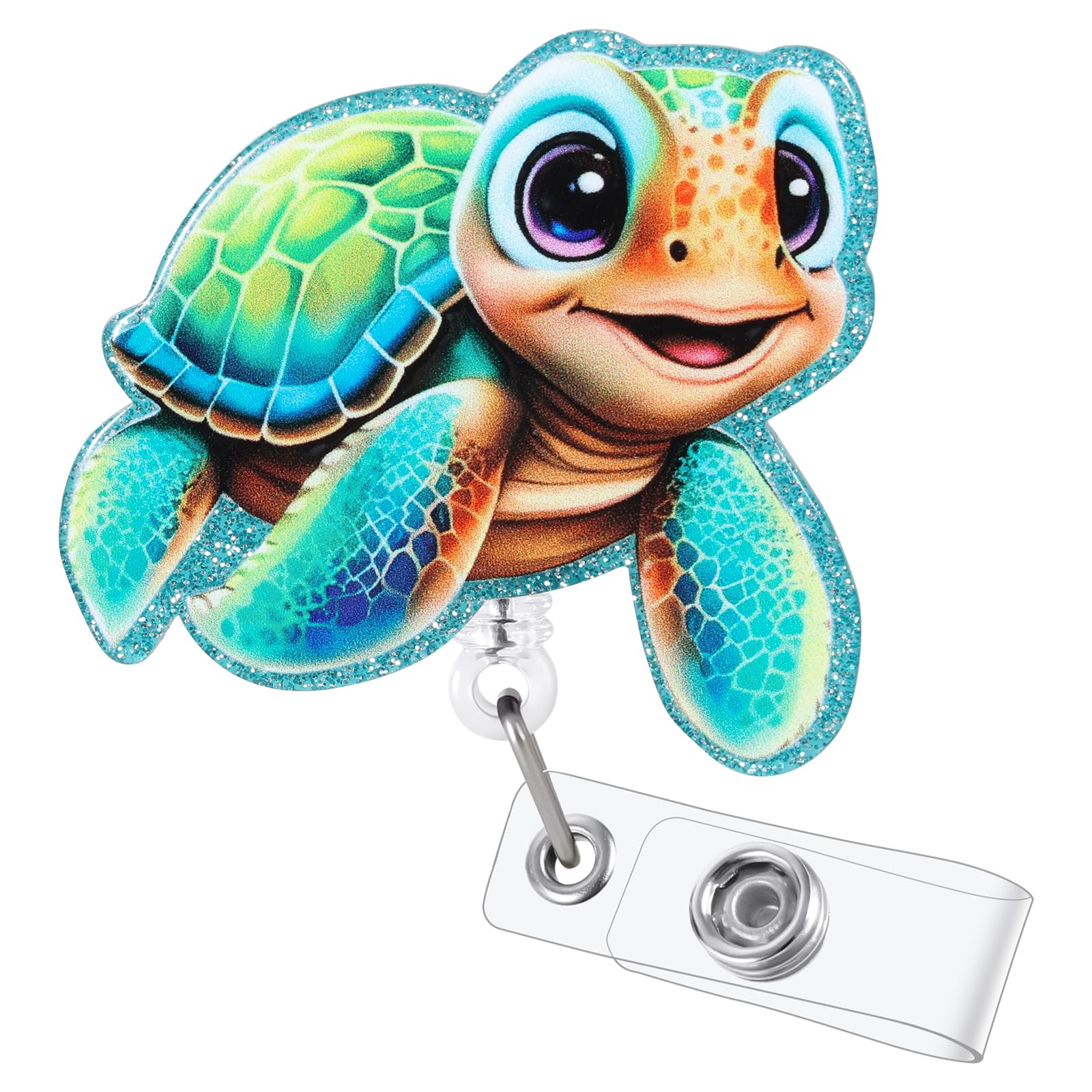 Funny Turtle Badge Reel, Cute Retractable ID Card Badge Holder, Name Tag Work Badge Clip for ICU NICU RN LPN CNA MA ER Night Shift Nurse Nursing Student Pediatric OB/GYN Doctor Teacher, Nurse Gifts — image 1