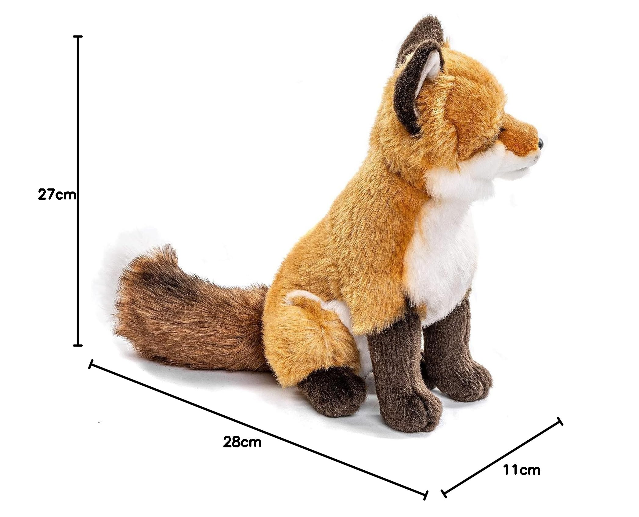 Uni-Toys - Rotfuchs klassisch - 27 cm (Höhe) - Plüsch-Fuchs, Waldtier - Plüschtier, Kuscheltier