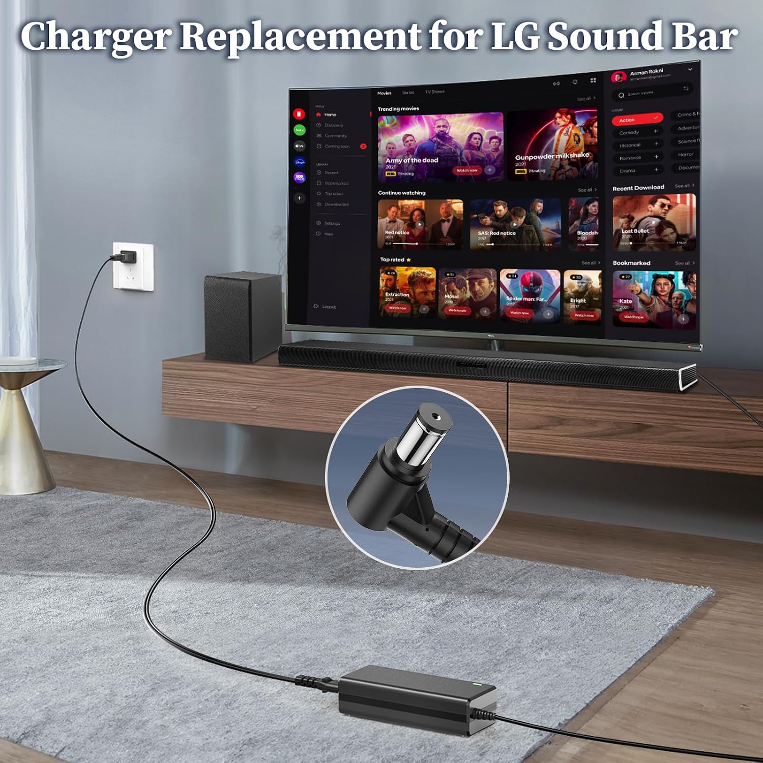25V Charger for LG SoundBar SL4Y SK5Y SK6Y SL7Y SK8Y NB3732A NB4533A image 2